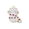 Anillo Hueco de Gato de Dibujos Animados con Goteo de Aceite DIY Accesorios de Aleación Colgante Único Colgantes para Aretes Colgante para Llavero