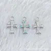 Anillo Retro de Cruz para Correr de Aleación de Titanio F136 Diamante Hilo Interno de Titanio G23 Joyería para Piercing de Labio Zirconia Cabeza
