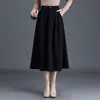 Falda de lana línea A 2026 otoño e invierno cintura alta nueva corte ajustado estilo Hepburn longitud media casual