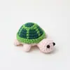 Pingente de Tartaruga Pequena Crochê Feito à Mão, Pingente Tricotado, Boneca Cartoon Tecida, Acessório Chaveiro de Bolsa