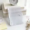 Cuaderno de hojas sueltas transparente A5A6A7 hebilla única cubierta suave de PVC engrosado con purpurina de color estrella y arena líquida para estudiantes
