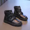 Moda para Niñas Estilo Coreano Sencillo Velcro Caña Baja Botas de Nieve Infantiles 2026 Otoño/Invierno Nueva Llegada Felpa Adicional Cálidas Botas de Algodón