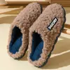 Pantuflas de Algodón para Uso en Casa en Invierno, Pantuflas de Algodón Antideslizantes de Suela Gruesa para Mujer, Pantuflas de Felpa para Interiores para Parejas, Estilo Unisex para Parejas