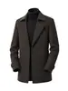 Casaco de lã dupla face masculino, novo estilo outono/inverno, com forro interno removível para calor adicional, fornecimento no atacado