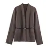 Comercio Exterior al por Mayor Otoño Nuevo Estilo Europeo y Americano Moda Elegante Chaqueta con Cinturón 2893119809