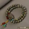 Pulsera de Sandalo Verde Argentino de 8mm con Doble Bucle para Hombres y Mujeres, Cuentas Budistas de Sandalo, Cuentas de Oración, Artículo Cultural, Regalo al por Mayor