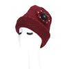Inverno Novo Chapéu Tricotado de Vovó Inverno Quente Chapéu de Lã de Sogra Chapéu de Flor de Cristal de Pele de Coelho Mulheres