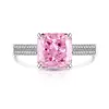 Transmisión en Vivo Venta Caliente Color Flash Piedra Preciosa Corte Flor de Hielo Incrustado Diamante de Alto Carbono Anillo Moda Clásica Transfronteriza Europea y Americana Dropshipping