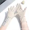 Novas Luvas Estendidas de Seda Gelada com Proteção Solar Fina de Verão com Tela Sensível ao Toque Antiderrapantes para Carro Elétrico e Ciclismo Venda por Atacado