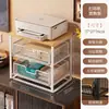 Estante de Armazenamento para Impressora Suporte para Monitor de Computador de Mesa Organizador de Mesa Multi-camadas para Papel A4 Caixa Gaveta
