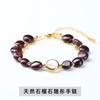 Jingde Joyería Pulsera de Amatista Natural para Mujer Pulsera de Doble Círculo de Cristal Amarillo Fresco Pequeño Regalo Venta al por Mayor
