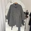 2025 Nueva Ropa Exterior de Cachemira de Doble Cara para Otoño e Invierno para Mujer, Cuello Alto Pequeño, Estilo Coreano Delgado, Ropa Exterior Holgada de Lana