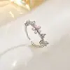 Anel de Zircônia Super Brilhante Versátil de Luxo Leve Design de Nicho Feminino Anel Liso de Alta Qualidade Anel para Dedo Indicador Joia de Mão Atacado
