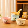 Tigela de Arroz Colaboração Snoopy Louça, Tigela de Mingau, Tigela de Macarrão Desenho Animado, Tigela de Café da Manhã, Tigela de Cerâmica, Tigela Simples Doméstica para Macarrão Instantâneo