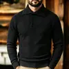 Suéter suelto estilo británico para hombre para otoño e invierno, camisa base cálida con cuello para hombres jóvenes y de mediana edad