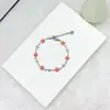 Pulseira de aço inoxidável com margarida em ouro 18k, dupla face, gota de óleo, estilo ins, nova, com joias diy, outlet de fábrica