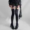Calcetines Largos Estilo Gótico Oscuro Y2K Milenio Hot Girl Medias de Subcultura Medias de Liga JK