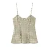 Moda Femenina Estilo Europeo y Americano Nueva Colección Primavera 2026 Top Sexy a Cuadros Estilo Lencería 7969028
