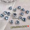 Broca de Pilha Azul Acabada Coração Torto Quadrado Amor Quadrado Gordo Broca de Machado Luz Super Brilhante Luxo Combinável em Tudo Loja de Arte de Unhas Mesmo Estilo