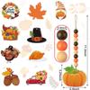 Joyería de Madera con Cuentas de Acción de Gracias Transfronteriza con Calabaza, Arce, Pavo, Enano, Prenda de Madera con Cuentas