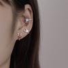 Selección artística: pendientes navideños con diseño en forma de U, con circonitas y asta de ciervo, con dulce perla francesa y cierre de clip.