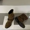 Botas Fashion Retro Outono Inverno Saia Temperamento 2026 Novo Estilo Tendência Combina com Botas de Cano Curto Dobras sobrepostas Emagrecedor Versátil Botas Femininas