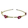 Diadema con lazo dulce y linda de estilo coreano, diadema fina con flores de perlas flocadas, accesorios para el cabello para presionar el cabello