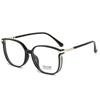 Lentes de lectura anti-luz azul con montura brillante de diamantes adelgazantes para rostro grande, artefacto de belleza sencillo, gafas de montura grande para mujer, gafas de flores