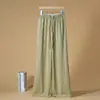 Calça Reta de Rami Estilo Old Money para Mulheres, Versão Fina de Verão, Nova Moda 2026, Cintura Elástica, Emagrecimento, Calça Casual de Perna Larga