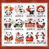 Palitos de refrigerador acrílicos de panda rojo para el Día Nacional, imanes festivos con ambiente decorativo para niños y amigos.