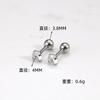 Nuevo acero inoxidable estilo europeo y americano cuatro garras bolsa taladro clavo para oreja redondo circonita 3AA perforación clavo para hueso de oreja en stock venta al por mayor