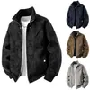 Chaqueta de motocicleta holgada, elegante y genial para otoño e invierno con cuello alto, moderna y a la moda, adecuada para ir al trabajo, versátil, diseño de retazos y estilo de chaqueta de cuero para hombre