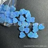 Directamente del Fabricante, Piedra Suelta de Ópalo Australiano Artificial con Forma de Corazón, Lisa y Transparente con Agujero, Piedra Especializada para Colgantes de Pulsera de Ópalo