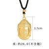 Collar con Cabeza de Buda de Estilo Étnico Dorado Arena Vietnamita, Cadena de Cuentas Redondas de Buda Maitreya de Estilo Antiguo Versátil, Colgante de Aleación de Cobre
