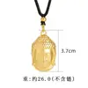 Colar Estilo Étnico Dourado Areia Vietnamita Cabeça de Buda Versátil Antigo Ouro de Imitação Buda Maitreya Corrente de Contas Redondas Pingente de Liga de Cobre