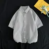 2021 Nueva camisa de manga corta para hombre estilo Hong Kong talla grande casual corte holgado ropa CY02