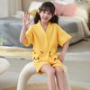 Pijama Kimono de Estilo Japonés para Niñas Estilo Princesa Conjunto de Verano para Niñas Niños Oso Ropa de Dormir Manga Corta Ropa Exterior para Bebé