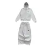 Conjunto de Duas Peças Gótico de Moda Nova Europeu e Americano 2026 com Jaqueta com Capuz e Zíper e Calça Solta Estilo Streetwear com Cordão
