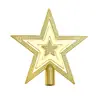 Decoração de topo de árvore de Natal estrela vermelha de topo de árvore estrela dourada de cinco pontas decoração de Natal plana cinco estrelas 10CM 15CM 20CM
