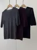 Camiseta BORBOTIE para Mujer 2026 Primavera/Verano Nueva BC Lana Soluble en Agua Lentejuelas Cuello Redondo Manga Corta Suéter Camiseta