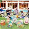 2023 Nuevo Huevo de Pascua Conejo logo de jardín tarjeta decoración de fiesta al aire libre tarjeta de inserción suministros