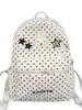 Mochila clásica estilo universitario de lunares con conejito, color salmón fresco y discreto, para niñas, adecuada para estudiantes de secundaria y preparatoria, versátil para ir al campus.