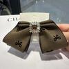Francês Doce Lace-up Bow Hairpin Pérola Tecido Cabelo Duckbill Clipe High-end Moda Agarrar Acessórios para o Cabelo
