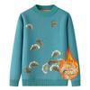Ropa de Otoño e Invierno para Madres Rojas Suéter Grueso Camiseta Base para Mediana Edad y Ancianas Suéter de Lana Ropa Cálida con Forro Polar para Mujer
