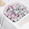 Cuentas Redondas de Resina Manchadas de Caramelo de Dos Colores Cuentas Sueltas Agujero Recto Material Hecho a Mano para DIY Cuentas Pulsera de Cuentas Accesorios de Joyería