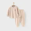Conjunto de Ropa de Otoño para Bebé con Forro de Felpa, Ropa Interior Térmica Engrosada para Bebés, Ropa Cómoda Cálida para Niños, Pijama Separado para Invierno