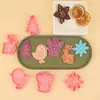 Moldes 3D para Galletas Serie Navideña, Cortadores de Galletas Realistas 3D de Presión DIY, Herramientas Esenciales para Hornear