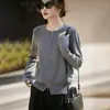 Nuevo Cárdigan de Punto con Cuello Redondo para Otoño e Invierno 2025, Manga Larga para Mujer, Doble Cremallera, Color Sólido, Simple, Versátil, Top Chaqueta