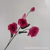 Nuevo Producto Flores Artificiales de Platycodon de 4 Cabezas Set para Salón de Bodas Decoración Materiales Florales Ornamentos de Exhibición para Centros Comerciales Flores de Seda Al por Mayor