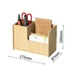 Portalápices de Madera Compartimentos de Escritorio con Cajón Hogar Papelería Infantil Caja de Almacenamiento para Lápices de Colores Oficina Estante de Almacenamiento para Papelería